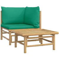 vidaXL Garten-Lounge-Set 2-tlg. grün Bambus