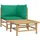 vidaXL Garten-Lounge-Set 2-tlg. grün Bambus