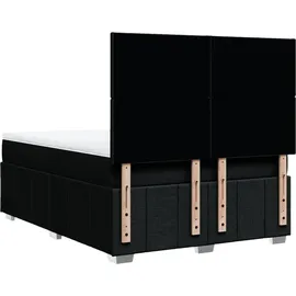 vidaXL Boxspringbett mit Matratze Schwarz 140x200 cm Stoff