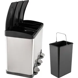 Hti-Living Mülltrenner 45 l Silber Schwarz