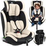 KIDIZ Autokindersitz Kinderautositz Gruppe 1+2+3 9-36 kg 5-Punkt-Sicherheitsgurt Autositz, Kinderautositz Gruppe 1+2+3, 9-36 kg 5-Punkt-Sicherheitsgurt beige