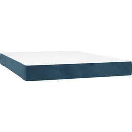 vidaXL Boxspringbett 140 x 200 cm Dunkelblau