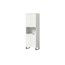 xonox.home Riff Hochschrank 70 x 193 cm Weiß/Schwarz Metall