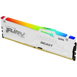 Kingston FURY Beast RGB weiß DIMM 16GB, DDR5-6000, CL36-38-38, on-die ECC (KF560C36BWEA-16)