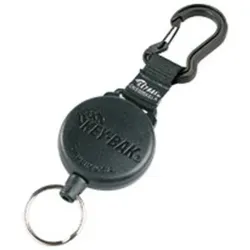 Schlüsselroller mit Karabiner, schwarz