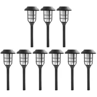 Nowa 9er Set LED Solarleuchten, Erdspieß, schwarz, H 43