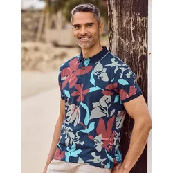 Poloshirt, sommerlich-floral gemustert - Classic Navy - S