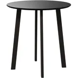 OKWISH Esstisch rund Ø72x72x75 cm Schwarz Hochglanz Tisch MDF mit abgeschrägten Metallbeinen kompakt für Küche Esszimmer Wohnzimmer stabil und pflegeleicht