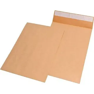 MAILmedia Faltentaschen DIN C4 ohne Fenster braun mit 4,0 cm Falte, 100 St.