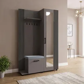 WFL GROUP Linaro Sitzbank 137x207x42 cm Grau