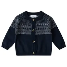 stellou & friends Cardigan mit Norweger-Muster in navy | Gr.: 74/80