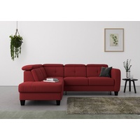 sit&more Ecksofa Belluci L-Form, inklusive Federkern, wahlweise mit Bettfunktion und Bettkasten rot