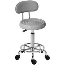 Homcom Rollhocker Kunstleder 32 x 40 x 70-86 cm Grau