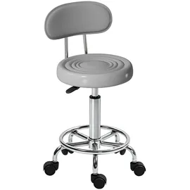 Homcom Rollhocker Kunstleder 32 x 40 x 70-86 cm Grau