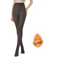 Thermo Strumpfhose Damen,Thermo Strumpfhose Damen Winter für -5~10°C (23~50°F),Gefütterte Strumpfhose Damen,Wärme Winter Leggings Damen Gefüttert Halterlos,Verdickte Fleece Pantyhose für 40~70kg - M