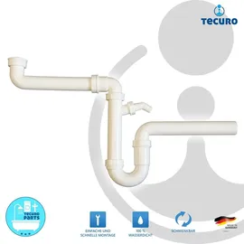 tecuro Raumschaffer Küchenablauf Spülen Siphon mit Wandanschluss Ø 40 mm - tecuro