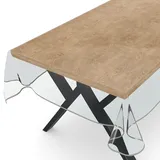 ANRO Transparente Tischdecke Schutzdecke Glasklar Durchsichtig Klarsichtfolie - Marta - 0,3mm 100x140cm Farbe Weiß Transparent abwaschbar Tischfolie Tischschutz PVC wasserabweisend