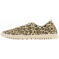 Ilse Jacobsen TULIP3275LEO Slipper Lasercutmuster im Leoprint, flexible Plateausohle mit Innenpolsterung beige 41 EU