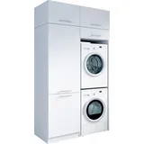 laundreezy Mehrzweckschrank-Set 128 x 238 x 68 cm Weiß