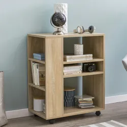 Kadima Design Regal `Brenta`: Elegantes Multifunktionsmöbel, Rollen, Viel Stauraum, Modernes Design. Beige, 60x35x75 cm