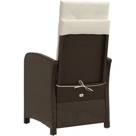 vidaXL Gartensessel mit Fußteil 58,8 x 69,4 x 34,3 cm braun 2 St.