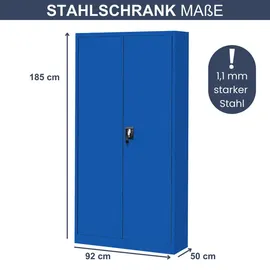 Jan Nowak Werkzeugschrank Metall 185x92x50 cm blau