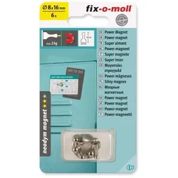 fix-o-moll Neodym Magnete Kegel 8 mm silber