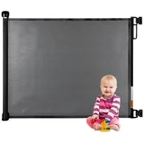 Relaxdays Treppenschutzgitter ausziehbar, Öffnungsbreite 70-180 cm, Bohrmontage, Kinder & schwarz