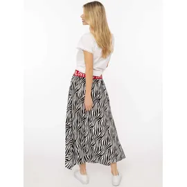 Zwillingsherz Maxirock Damen Zebramuster Schwarz L/XL