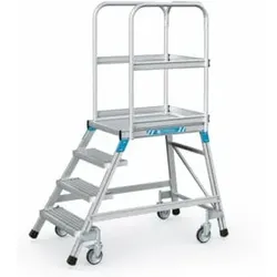 ZARGES Podesttreppe einseitig 4 Stufen/Gitter