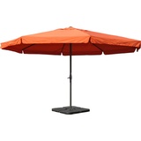 MCW MCW, Carpi Pro, Gastronomie Marktschirm mit Volant Ø 5m Polyester/Alu 28kg ~ terracotta mit Ständer