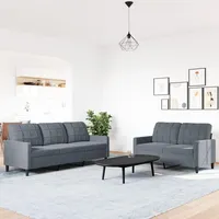 IKAYAA Sofagarnitur, Sofa Set 3 2 Wohnzimmer, Sofa 3 2 1 Set, Couch Set, Futon Set, Wohnzimmer Couch Set, Couch 3 2 1 Set, 2-Sitzer-Sofa+3-Sitzer Sofa Dunkelgrau