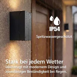 Maxkomfort GmbH Außenleuchte Aluminium Edelstahl 1268 2x GU10 Schwarz