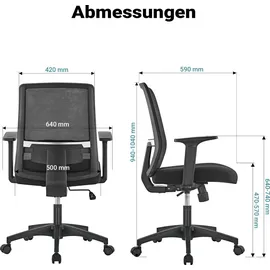 Wiltec Ergonomischer Bürostuhl Netzstoff