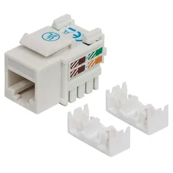 Intellinet Cat6 Modularbuchse, UTP, Keystone Jack, weiß, benötigt LSA-Auflegewer