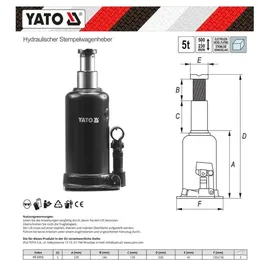 Yato Wagenheber Metall schwarz 0,5 m 5 t