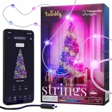 Twinkly Strings USB-C Pearls 100 LED, LED-Lichterkette in Perlenform, RGB LED-Lichter Mehrfarbig, Lichter zum Valentinstag, Kompatibel mit Alexa und Google Home, USB-C, Transparentes Kabel, 6m