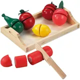 Happy People Holztablett inkl. Holzobst und Gemüse (45007)