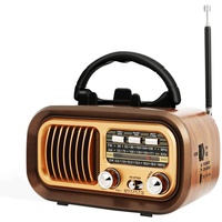 Retro Radio mit Bluetooth, AM/FM/SW Klein Radio Batteriebetrieben, Kofferradio Küchenradio Betrieben mit 1200mAh Akkus oder D-Zellen Batterien, Tragbares Akku Radio unterstützt USB/TF Karte/TWS