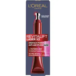 L'Oréal Paris Revitalift Laser X3 Augencreme - Straffende Wirkung für gemilderte Falten und intensive Feuchtigkeit