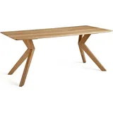 Esstisch Bird 200x100 Schweizer Kante 4-Fuß Wildeiche Massiv Geölt