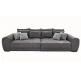 luma-home schönes für dein zuhause Big Sofa XXL B306/T134/H86 cm, bequeme Lounge Couch mit hochwertiger Federkernpolsterung, viele Kissen, Liegefläche 120 cm x 240 cm, angenehmer Mikrofaserstoff-Bezug in Grau
