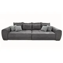 luma-home schönes für dein zuhause Big Sofa XXL B306/T134/H86 cm, bequeme Lounge Couch mit hochwertiger Federkernpolsterung, viele Kissen, Liegefläche 120 cm x 240 cm, angenehmer Mikrofaserstoff-Bezug in Grau
