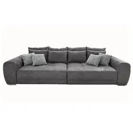 luma-home schönes für dein zuhause Big Sofa XXL B306/T134/H86 cm, bequeme Lounge Couch mit hochwertiger Federkernpolsterung, viele Kissen, Liegefläche 120 cm x 240 cm, angenehmer Mikrofaserstoff-Bezug in Grau