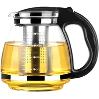 Teekanne Glas,Teekanne Mit Siebeinsatz,Hitzebeständige Glasfilter Große Kapazität Teetasse Pu'er Edelstahl (1.5L)