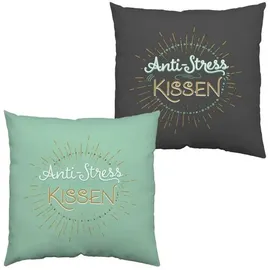 SHEEPWORLD Baumwollkissen mit Wendemotiv "Anti-Stress Kissen"