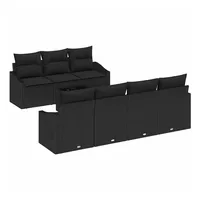 vidaXL Garten-Sofa-Set Schwarz
