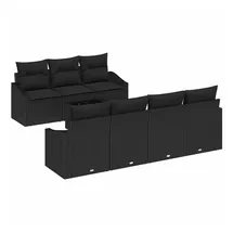 vidaXL Garten-Sofa-Set Schwarz