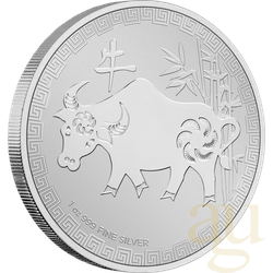 1 Unze Silbermünze Niue Lunar Ochse 2021