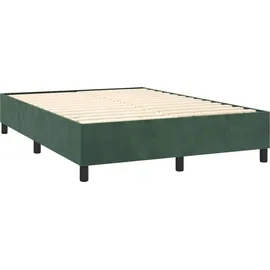 vidaXL Boxspringbett 140 x 200 cm Dunkelgrün